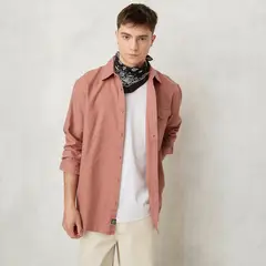 BEARCLIFF - Camisa Hombre Manga larga Recto de Algodón