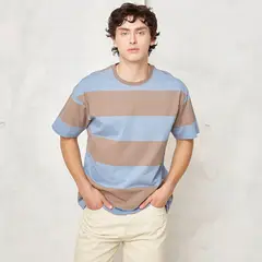 BEARCLIFF - Camiseta Hombre Manga corta de Rayas