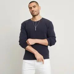 MOSSIMO - Camiseta Hombre Manga larga de Algodón