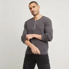 MOSSIMO - Camiseta Hombre Manga larga de Algodón