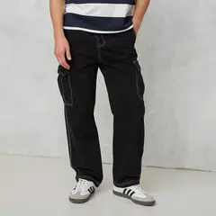 BEARCLIFF - Jean Cargo Hombre Baggy de Algodón