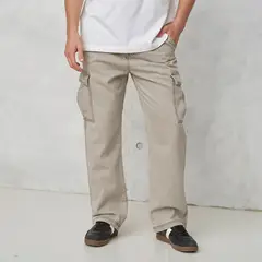 BEARCLIFF - Jean Cargo Hombre Baggy de Algodón