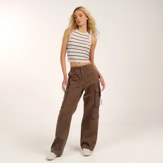 SYBILLA - Jean Cargo Mujer Tiro medio