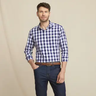 LA MARTINA - Camisa Hombre de Cuadros Manga larga Slim fit de Algodón