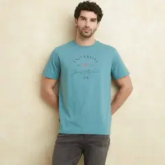 UNIVERSITY CLUB - Camiseta Hombre Manga corta con Estampado Regular fit de Algodón