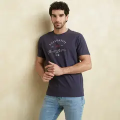 UNIVERSITY CLUB - Camiseta Hombre Manga corta con Estampado Regular fit de Algodón