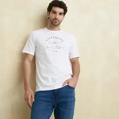 UNIVERSITY CLUB - Camiseta Hombre Manga corta con Estampado Regular fit de Algodón
