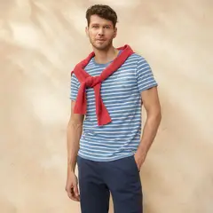 CASCAIS - Camiseta Hombre Manga corta de Rayas Regular fit de Algodón