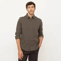 NEWPORT - Camisa Hombre Manga larga Slim de Algodón