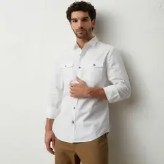UNIVERSITY CLUB - Camisa Hombre Manga larga Slim de Algodón