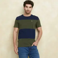 UNIVERSITY CLUB - Camiseta Hombre Manga corta de Rayas Regular fit de Algodón