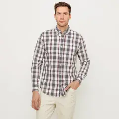UNIVERSITY CLUB - Camisa Hombre de Cuadros Manga larga de Algodón
