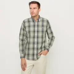 UNIVERSITY CLUB - Camisa Hombre de Cuadros Manga larga de Algodón