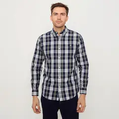 UNIVERSITY CLUB - Camisa Hombre de Cuadros Manga larga de Algodón