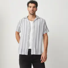 BASEMENT - Camisa Hombre Manga corta de Algodón