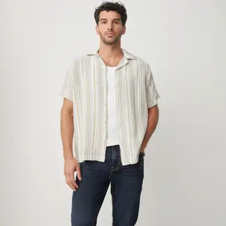 BASEMENT - Camisa Hombre Manga corta de Algodón