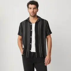 BASEMENT - Camisa Hombre Manga corta de Algodón