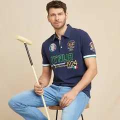 LA MARTINA - Camiseta polo Hombre con Estampado de Algodón