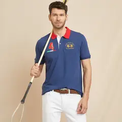 LA MARTINA - Camiseta polo Hombre con Logo de Algodón