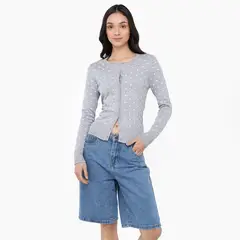 SYBILLA - Cardigan Mujer con Estampado de Algodón