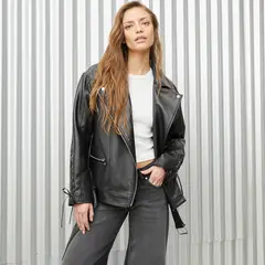 DENIMLAB - Chaqueta Mujer Efecto cuero