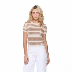 DOO AUSTRALIA - Blusa Mujer de Rayas Manga corta de Algodón