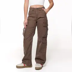 SYBILLA - Jean Cargo Mujer Tiro medio