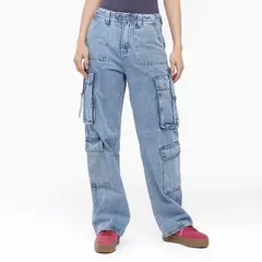 SYBILLA - Jean Cargo Mujer Tiro medio