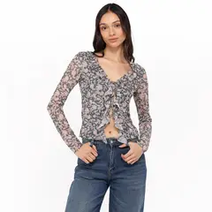 SYBILLA - Blusa Mujer con Estampado Manga larga