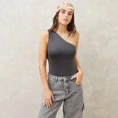 SYBILLA - Body Mujer Sin mangas de Algodón