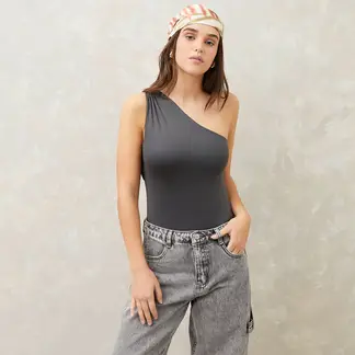 SYBILLA - Body Mujer Sin mangas de Algodón