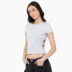 SYBILLA - Camiseta Mujer Manga corta de Algodón