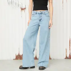 DENIMLAB - Jean Recto Mujer Tiro alto con Rotos