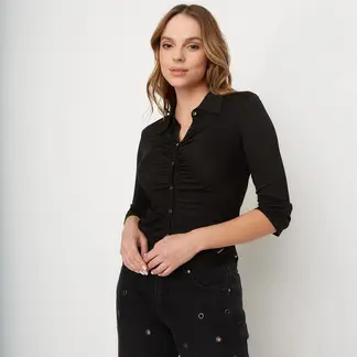 MOSSIMO - Camiseta Mujer Manga larga de Algodón