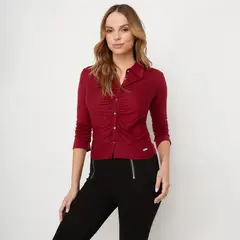 MOSSIMO - Camiseta Mujer Manga larga de Algodón