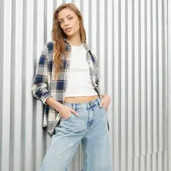 DENIMLAB - Blusa Mujer Tachas Manga larga de Algodón