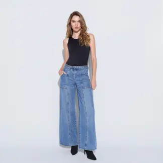 MOSSIMO - Jean Wide leg Mujer Tiro medio