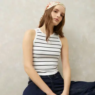 SYBILLA - Top esqueleto Mujer Sin mangas de Algodón Slim fit