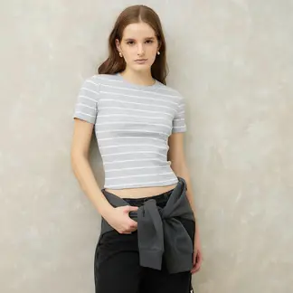 SYBILLA - Camiseta Mujer Manga corta de Algodón