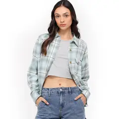 DOO AUSTRALIA - Camisa leñadora Mujer Manga larga de Algodón