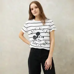 SYBILLA - Camiseta Mujer con Estampado Manga corta de Algodón