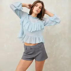 SYBILLA - Blusa Mujer Manga larga de Algodón