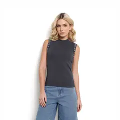 DENIMLAB - Blusa Mujer Sin mangas de Algodón