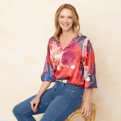 SOUTHLAND - Blusa Mujer con Estampado Manga larga