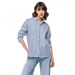 BASEMENT - Camisa Mujer de Rayas Manga larga