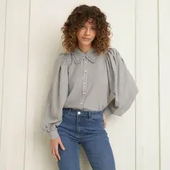 BASEMENT - Camisa Mujer Manga larga globo