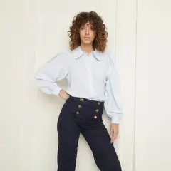 BASEMENT - Camisa Mujer Manga larga globo