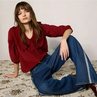 BASEMENT - Blusa Mujer Manga 3/4 de Algodón