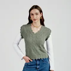 UNIVERSITY CLUB - Chaleco Mujer Tejido Slim fit