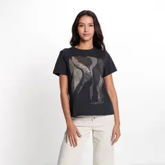 UNIVERSITY CLUB - Camisa Mujer con Estampado Manga corta de Algodón